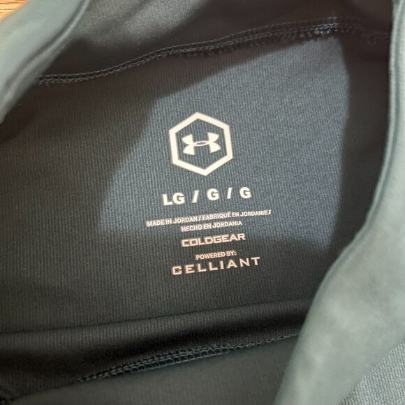 Under Armour Rush Pullover Mens Large Green Mock Long Sleeve Turtle Neck - Picture 3 of 6